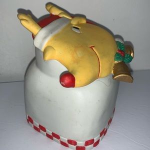 Vintage Porcelain Ceramic Rudolph Reindeer Candy Jar